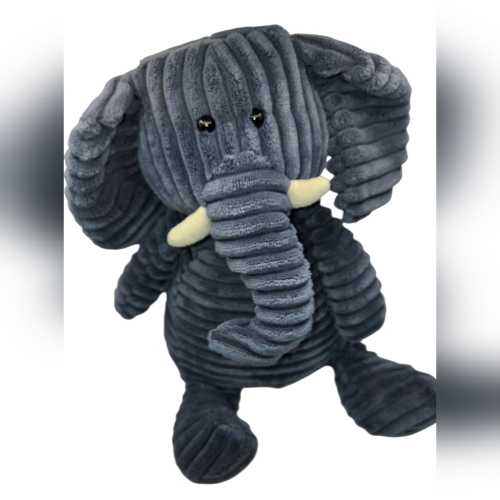Jellycat London Blue Cordy Roy Elephant White Tusks Textured Soft Plush Toy 17" - Picture 8 of 13